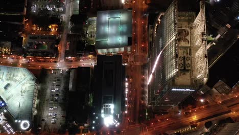 Aerial-of-Atlanta,-Georgia-at-Night