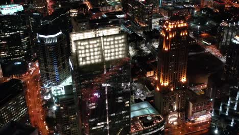 Aerial-of-Atlanta,-Georgia-at-Night