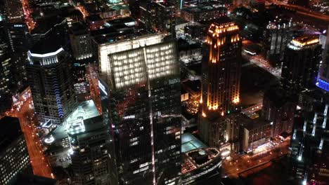 Aerial-of-Atlanta,-Georgia-at-Night