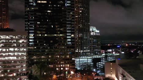 Aerial-of-Atlanta,-Georgia-at-Night