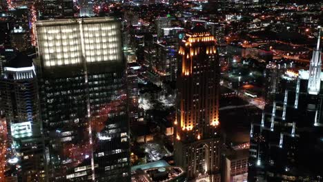 Aerial-of-Atlanta,-Georgia-at-Night