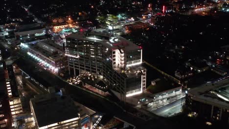 Aerial-of-Atlanta,-Georgia-at-Night