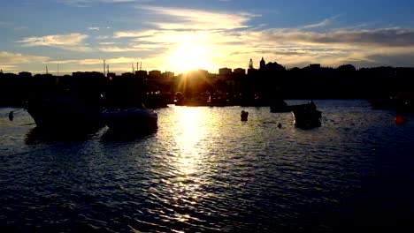 The-harbor-from-Lagos-in-Portugal-with-twilight