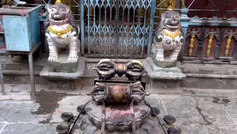 historical-buddhist-temple-yard-in-Katmandu,-Nepal