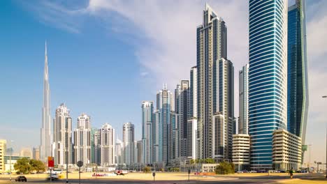 Sonnige-Zeitraffer-von-dubai-business-bay