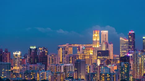 4-K-Singapur-Stadt-skyline-bei-Sonnenuntergang