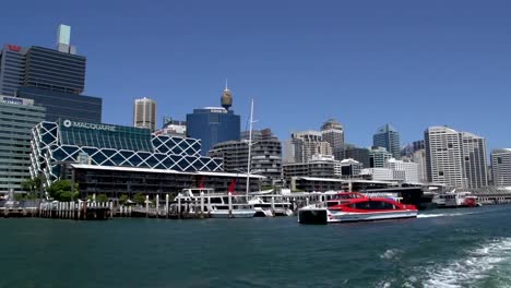 Red-ferry-leaving-Darling-Harbour-filmed-from-a-ferry