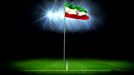 Iran-national-flag-waving-on-flagpole