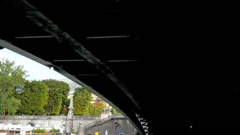 Crossing-under-the-bridge-in-Paris