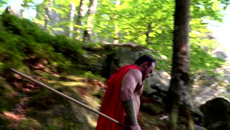 Medieval-warrior-in-the-woods