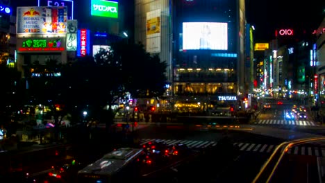 Night-lapse-4K-resolution-at-shibuya-crossing-high-angle-zoom-in