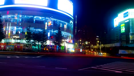 Night-hyper-lapse-4K-resolution-near-Seibu-shinjuku-station