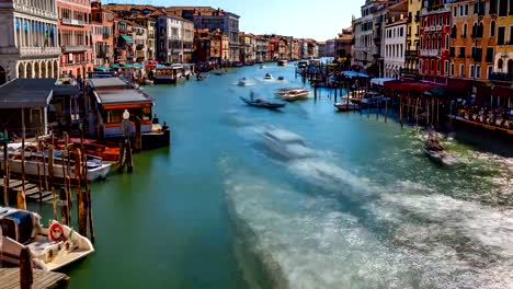 Gran-canal-de-vídeo-de-lapso-de-tiempo-de-Venecia,-Italia