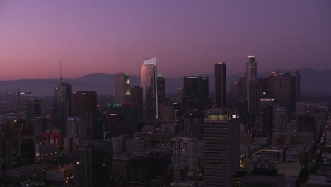 Los-Angeles,-Aerial-shot-of-Los-Angeles-at-dusk.