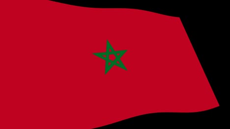 Morocco-flag-slow-waving-in-perspective,-Animation-4K-footage