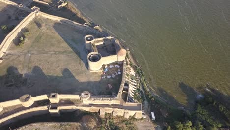 Flying-on-drone-over-ancient-fortress-Akkerman-which-is-on-the-bank-of-the-Dniester-estuary-in-Bilhorod-Dnistrovskyi-city