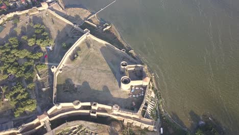 Flying-on-drone-over-ancient-fortress-Akkerman-which-is-on-the-bank-of-the-Dniester-estuary-in-Bilhorod-Dnistrovskyi-city