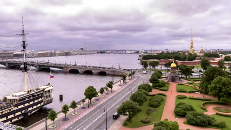 time-lapse-photography-of-Saint-Petersburg,-sights-of-the-city