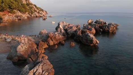 Aerial-view-of-Greek-village-by-the-sea-and-in-the-mountains