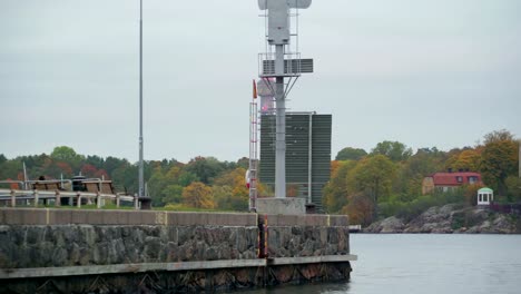 A-light-tower-on-the-edge-of-the-port-in-Stockholm-Sweden