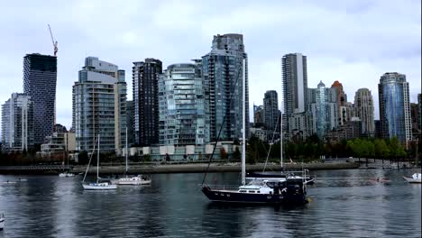 Rascacielos-de-lapso-de-tiempo-en-Vancouver,-Columbia-Británica