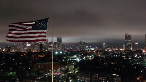 Aerial-of-Atlanta,-Georgia-at-Night