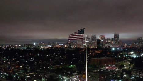 Aerial-of-Atlanta,-Georgia-at-Night