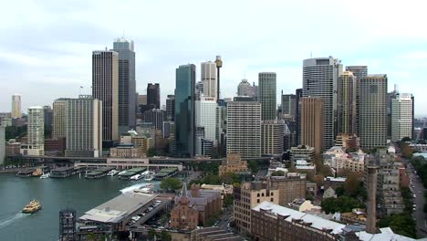 Stadtansicht-von-Hafen-von-Sydney-in-Australien-und-Boote