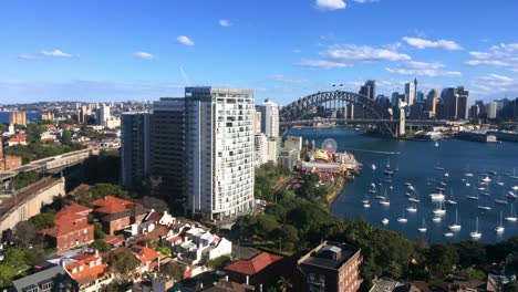 Time-lapse-aerial-view-of-Sydney-skyline