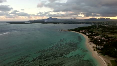 Aerial-view-of-coast-line-of-Mauritius-Island