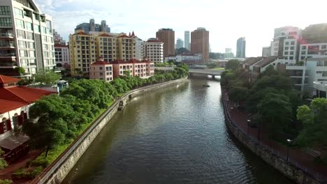 aerial-left-sweep-over-Singapore-clark-quay