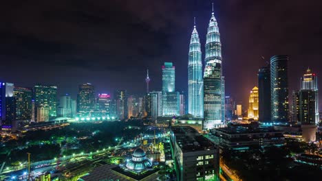 farbige-Nacht-Licht-Panorama-4-k-Zeitraffer-von-Kuala-Lumpur-malaysia