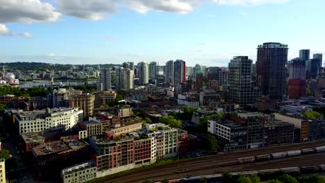 Aerial-of-Vancouver-downtown-gastown-nice-day