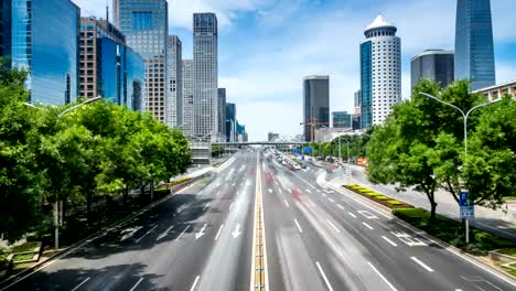 Time-lapse-of-busy-traffic-and-modern-buildings-in-Beijing-city-,-China.