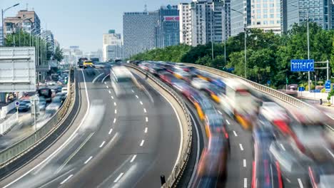 Time-lapse-of-busy-traffic-and-modern-buildings-in-Beijing-city-,-China.