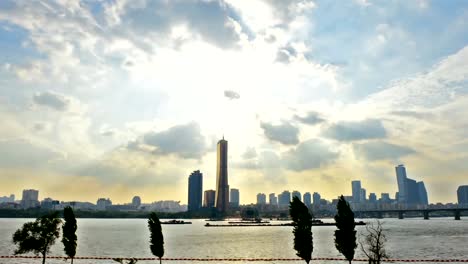Zeitraffer-von-Seoul-City-Skyline,-Südkorea