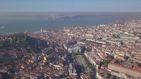 Portugal-verano-día-Lisboa-ciudad-Bahía-aérea-panorama-4k