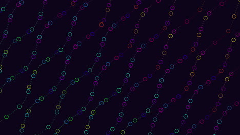 Futuristic-waves-pattern-with-rainbow-rings-and-dots-on-black-gradient