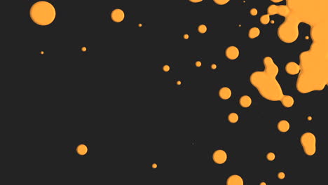 Líquido-Naranja-Abstracto-Y-Manchas-De-Salpicaduras-En-Degradado-Negro
