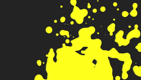 Líquido-Amarillo-Abstracto-Y-Manchas-De-Salpicaduras-En-Degradado-Negro