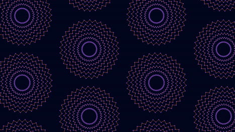 Neon-flowers-seamless-pattern-with-dots-and-lines-on-black-gradient