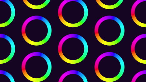 Abstract-rainbow-rings-in-rows-pattern