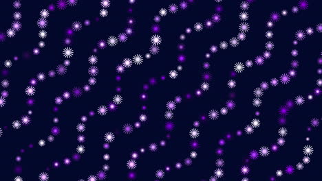 Neon-rainbow-abstract-snowflakes-pattern-in-waves-on-black-gradient