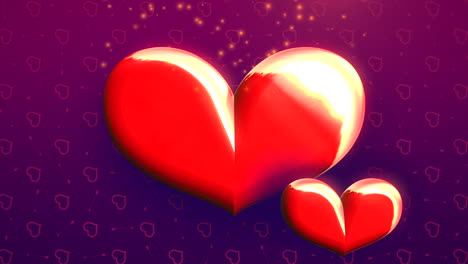 Große-Und-Kleine-Rote-Valentinsherzen-Auf-Herzmuster