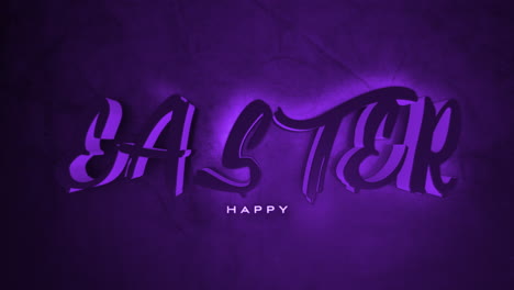 Monochrome-Happy-Easter-on-purple-grunge-wall