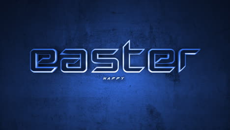 Monochrome-Happy-Easter-on-blue-grunge-wall