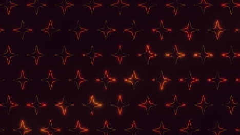 Neon-red-geometric-stars-pattern-in-rows