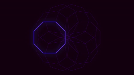 Purple-neon-hexagons-pattern-in-circle