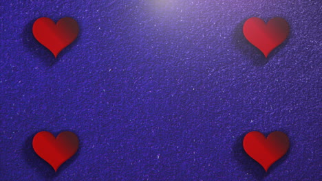 Patrón-De-Corazones-De-San-Valentín-Rojo-En-Textura-Azul