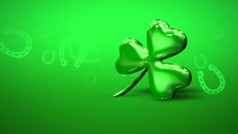 Closeup-Irish-shamrock-on-green-gradient